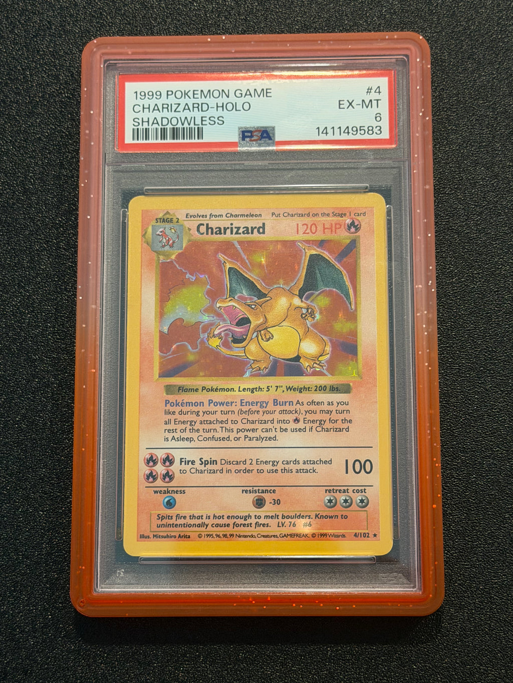PSA 6 Charizard Holo Shadowless