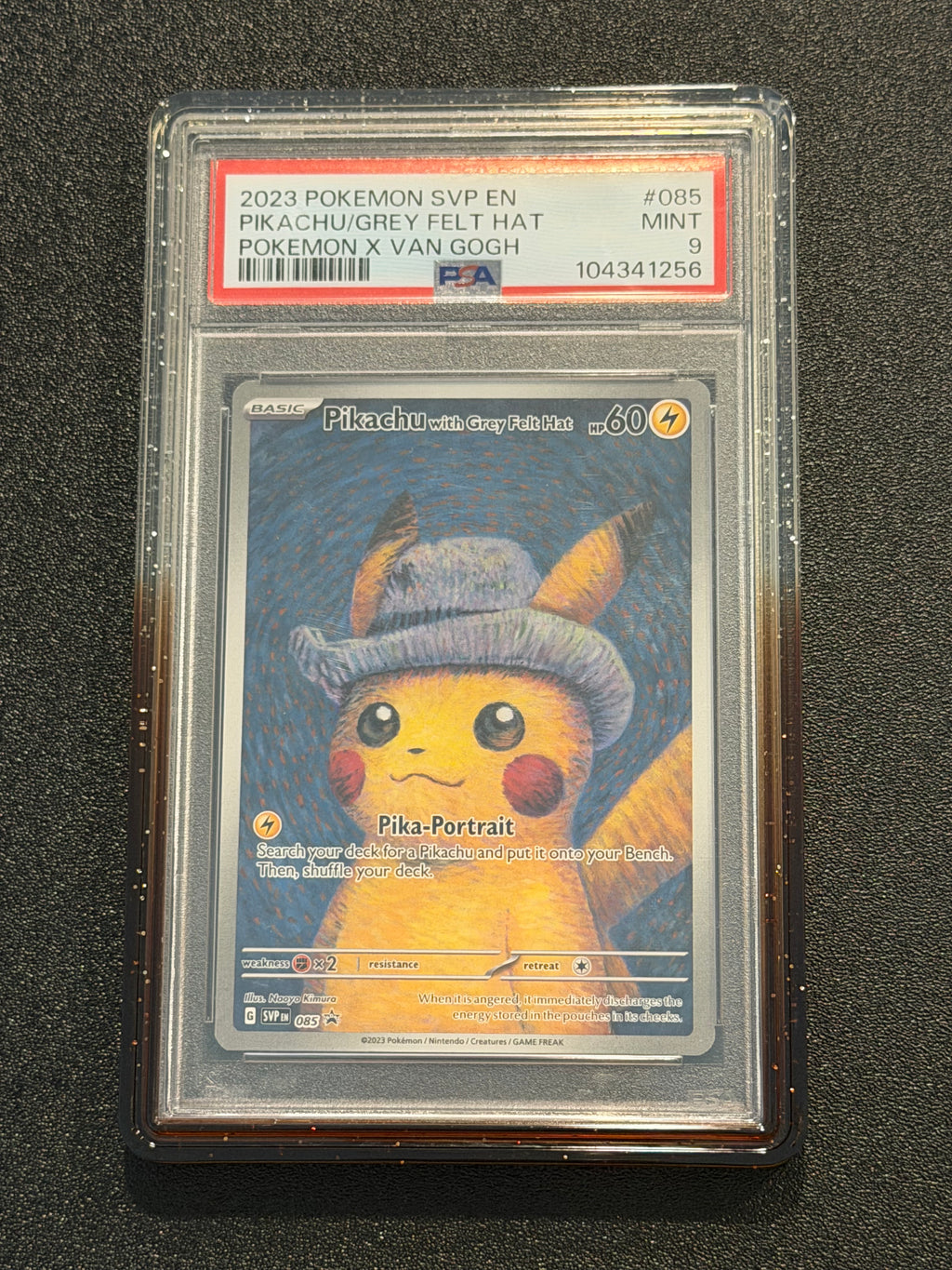 PSA 9 Pikachu with Grey Felt Hat