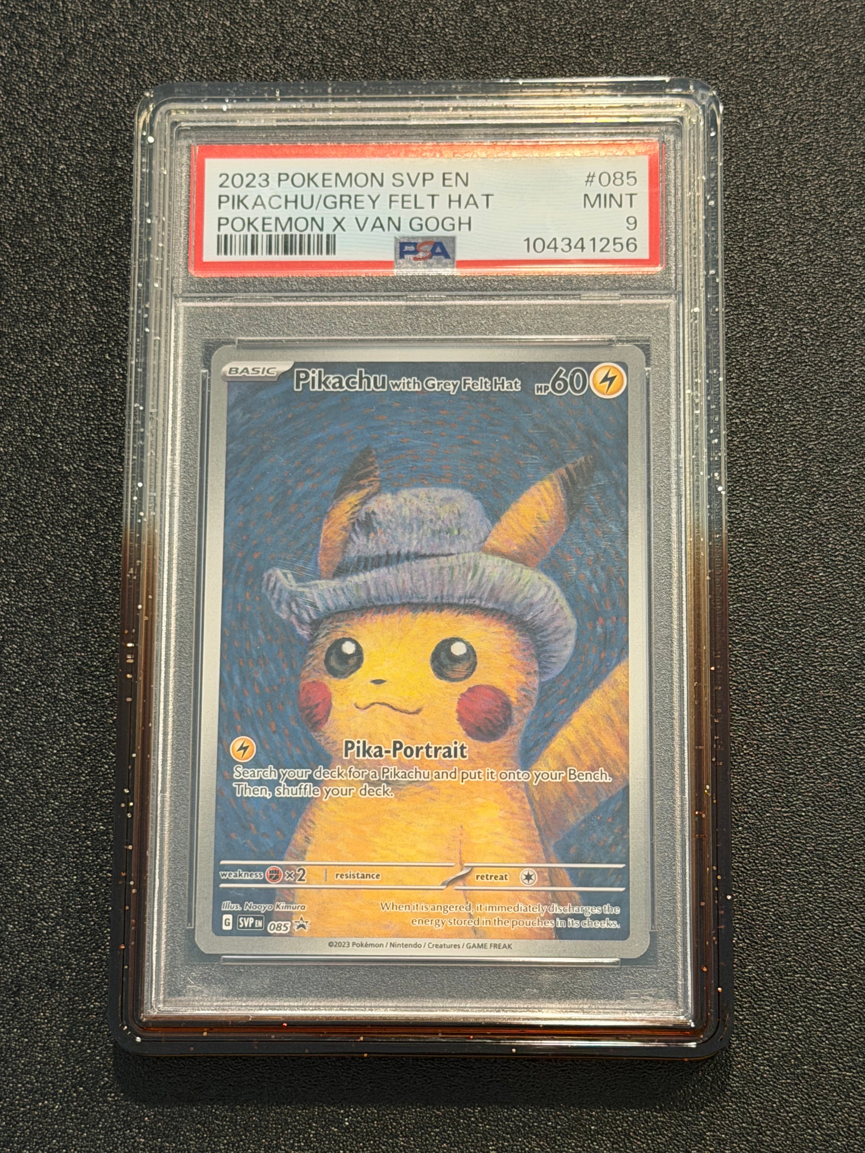 PSA 9 Pikachu with Grey Felt Hat