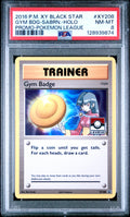 PSA 8 GYM BADGE-SABRINA-HOLO (POKEMON LEAGUE) — POKEMON XY BLACK STAR PROMO #XY208 (2016)