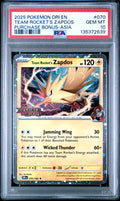 PSA 10 TEAM ROCKET'S ZAPDOS (PURCHASE BONUS-ASIA) — POKEMON DRI EN-DESTINED RIVALS #070 (2025)