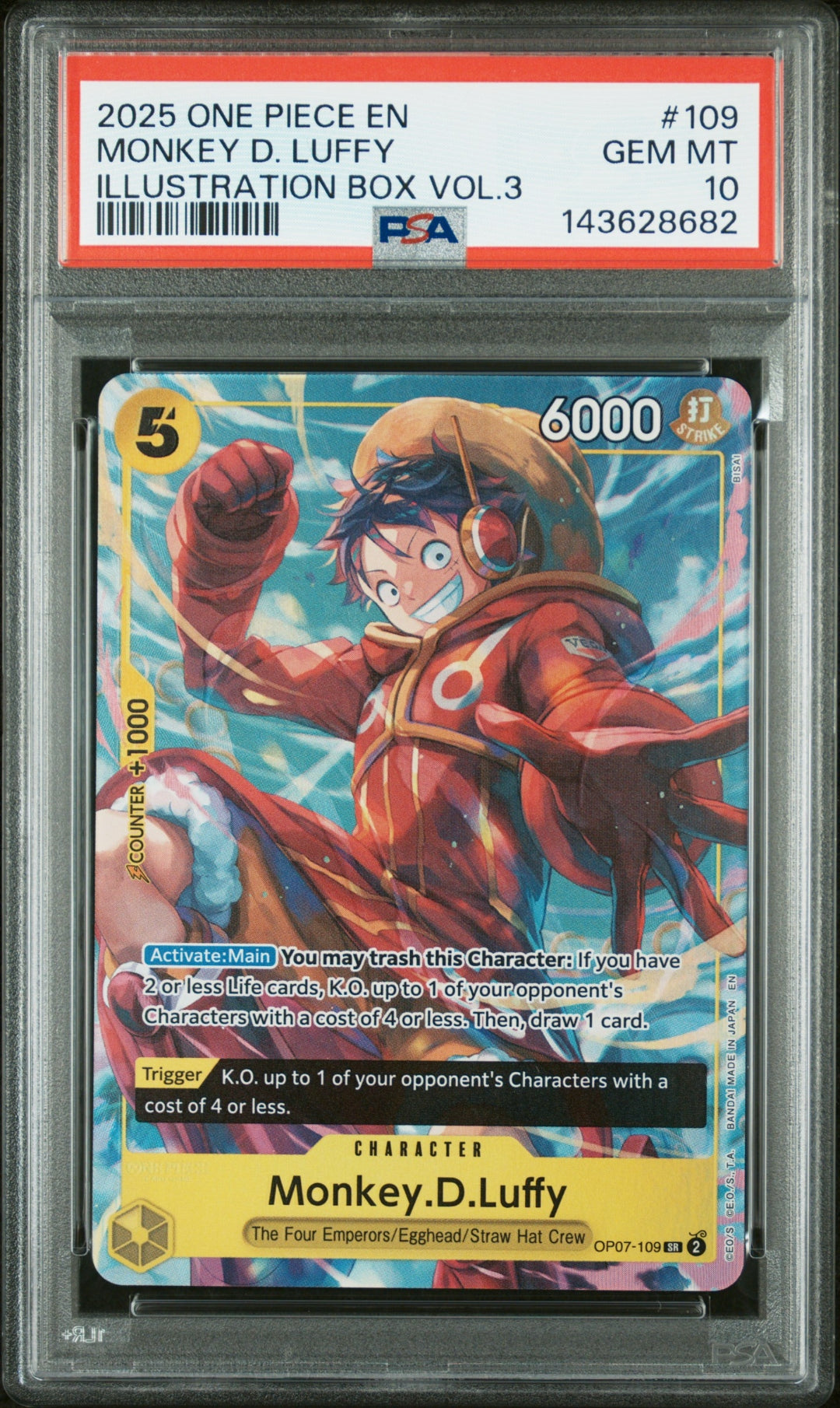 PSA 10 MONKEY D. LUFFY (ILLUSTRATION BOX VOL.3) — ONE PIECE PROMOS #109 (2025)